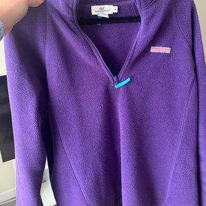 Vineyard vines purple fleece quarter zip size M